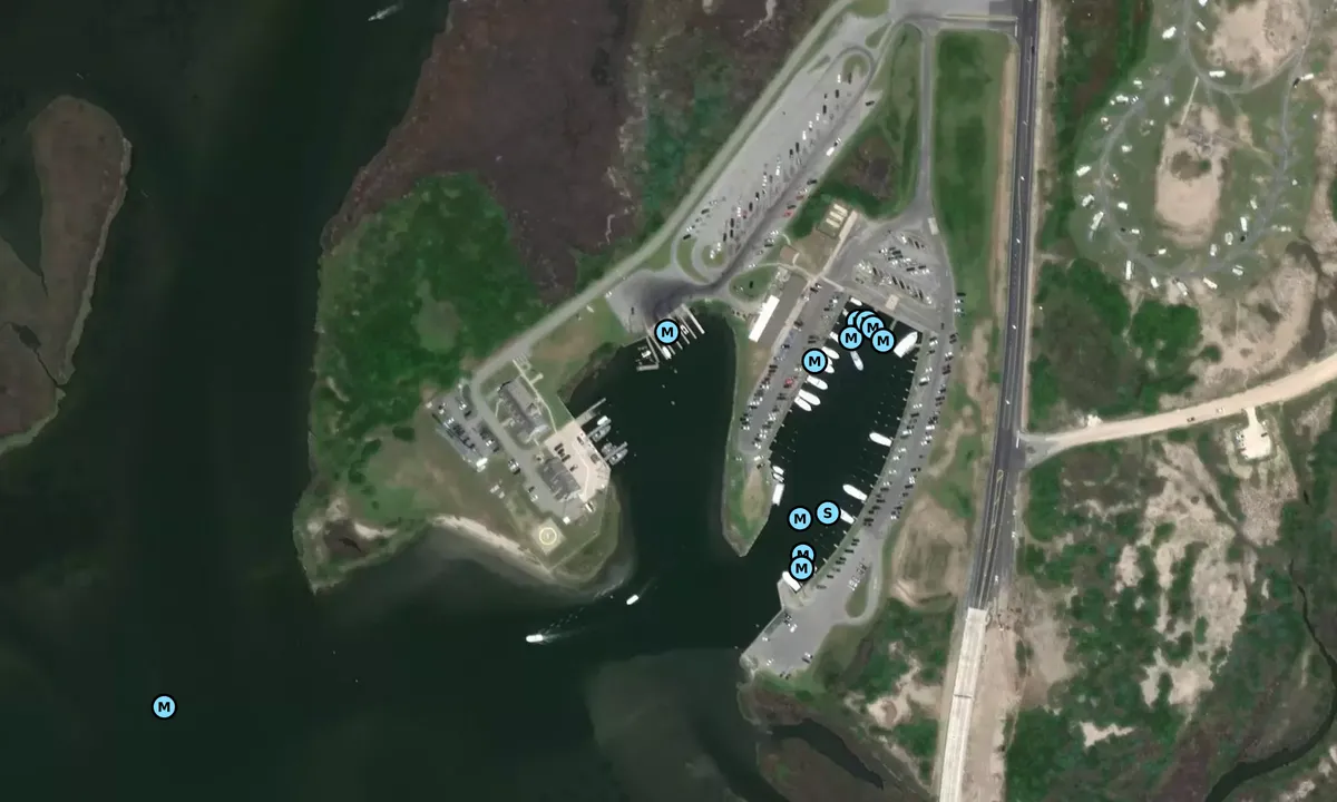 Satelite image of Oregon Inlet Fishing Center
