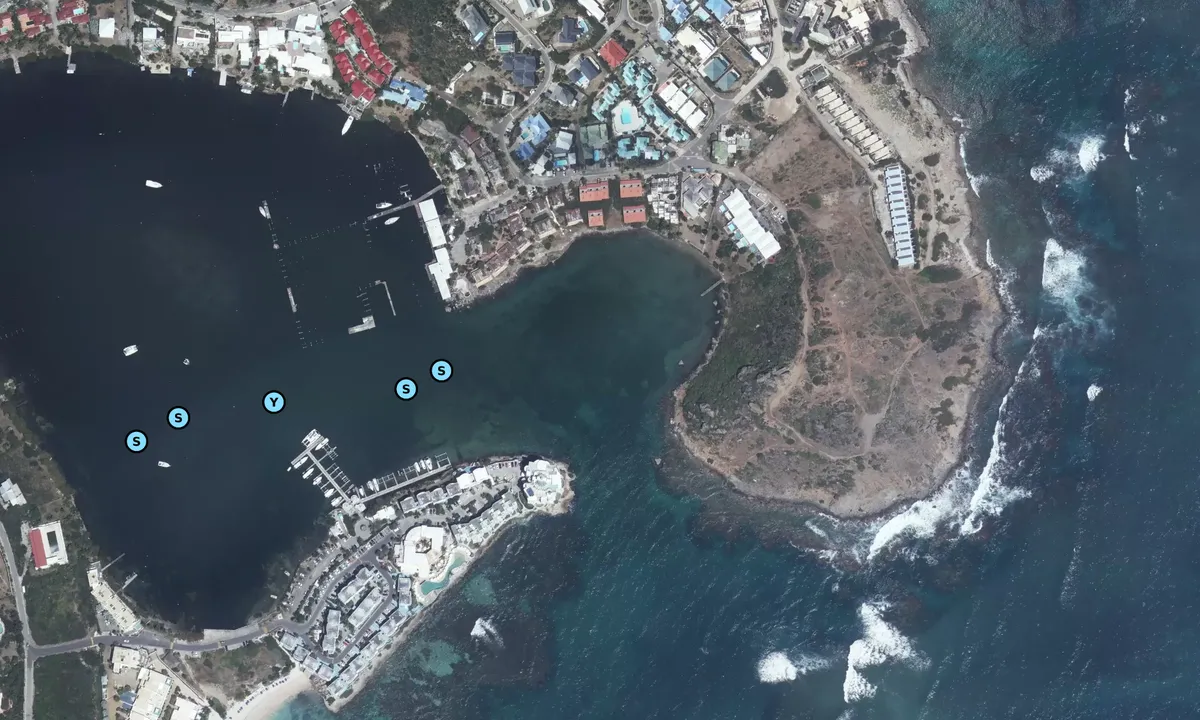 Satelite image of Oyster Pond - Saint-Martin