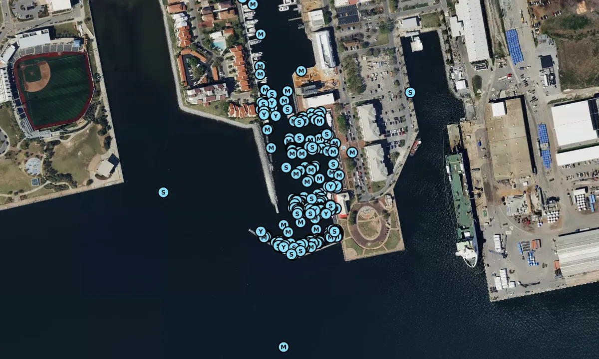 Satelite image of Palafox Pier Yacht Harbor Marina
