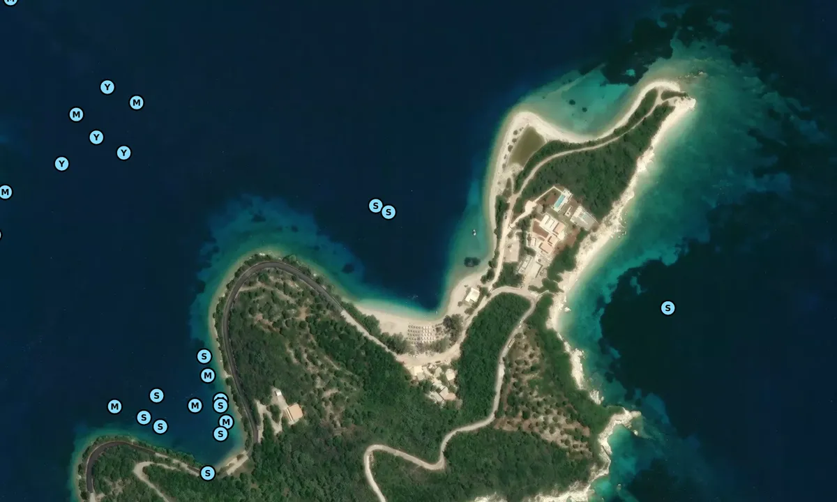 Satelite image of Paradise Beach