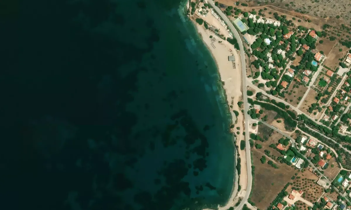 Satelite image of Paralia Thimari