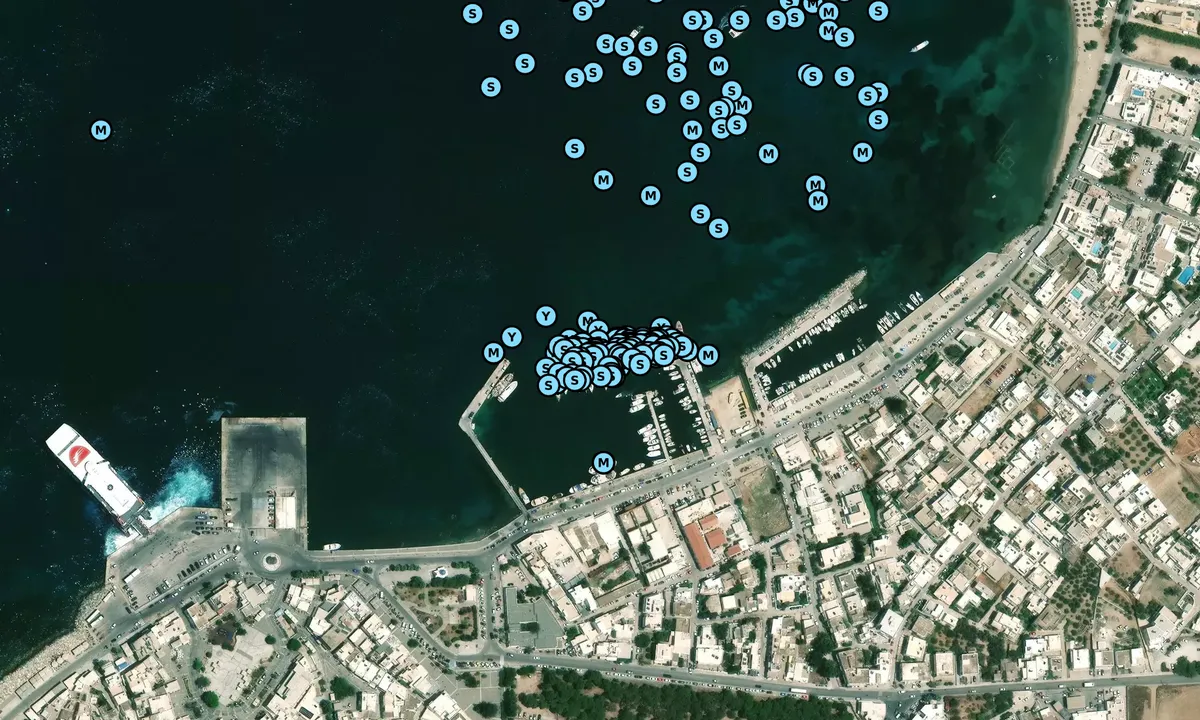 Satelite image of Parikia Yacht Quay