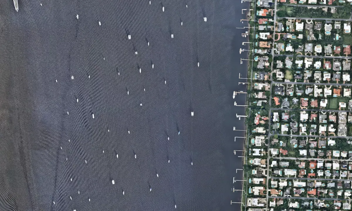 Flyfoto av Peanut Island South