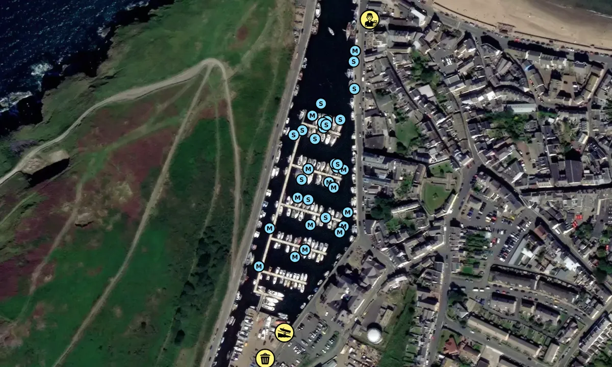 Satelite image of Peel Marina, Isle of Man
