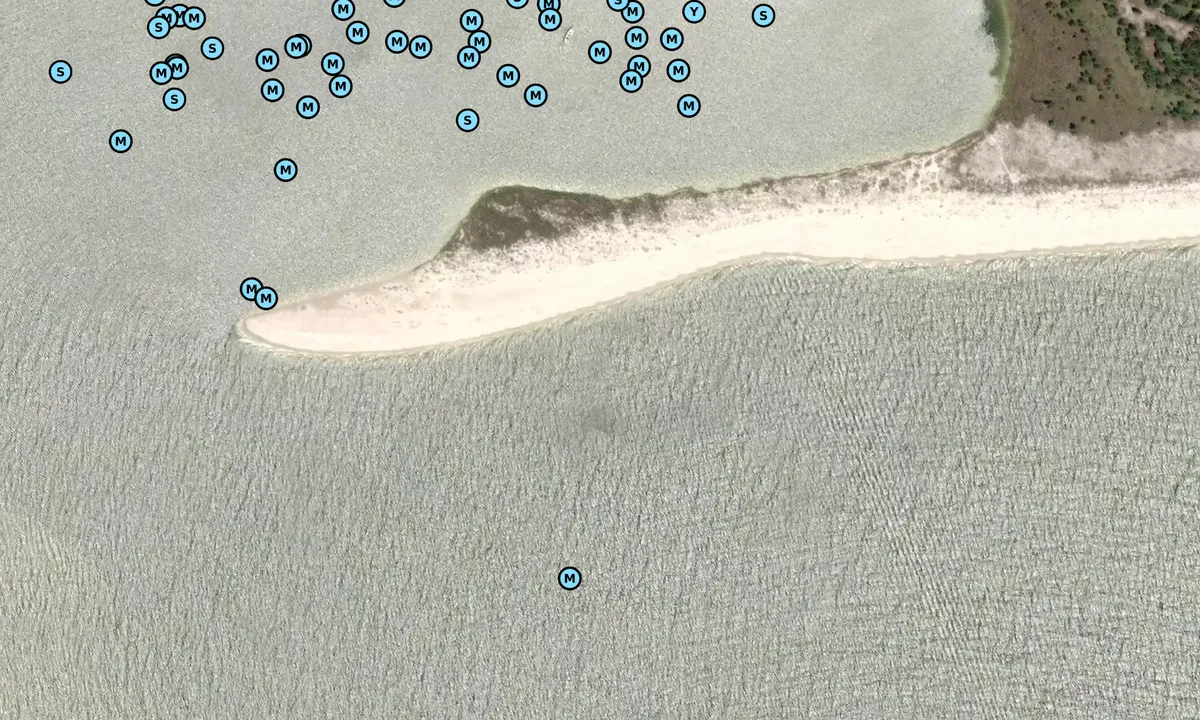 Satelite image of Pelican Islands