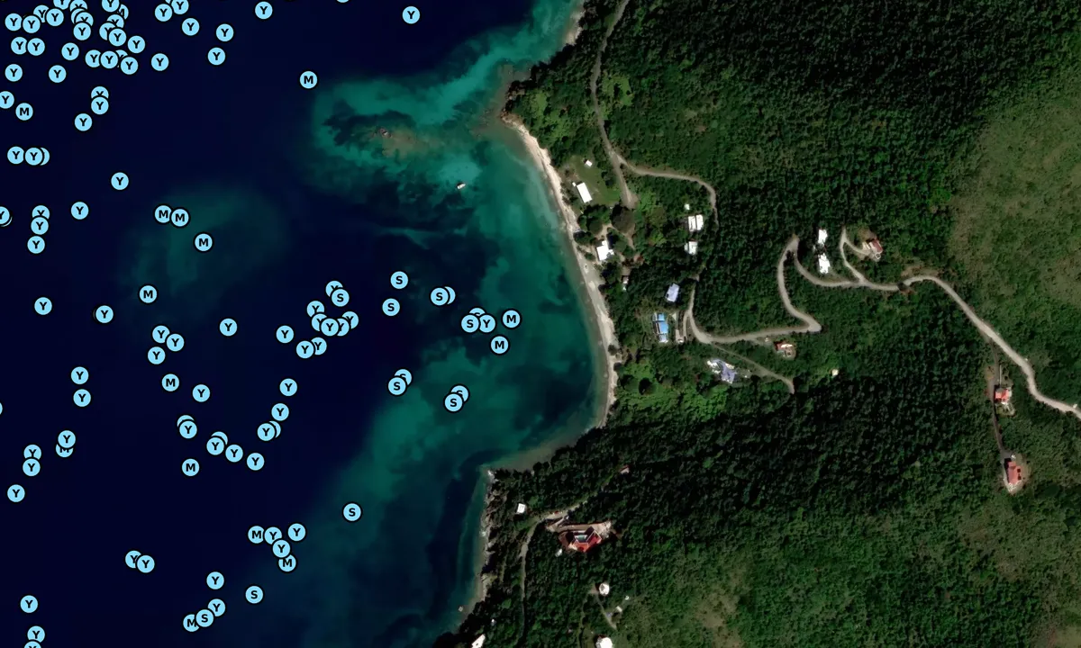 Satelite image of Pelican Rock South