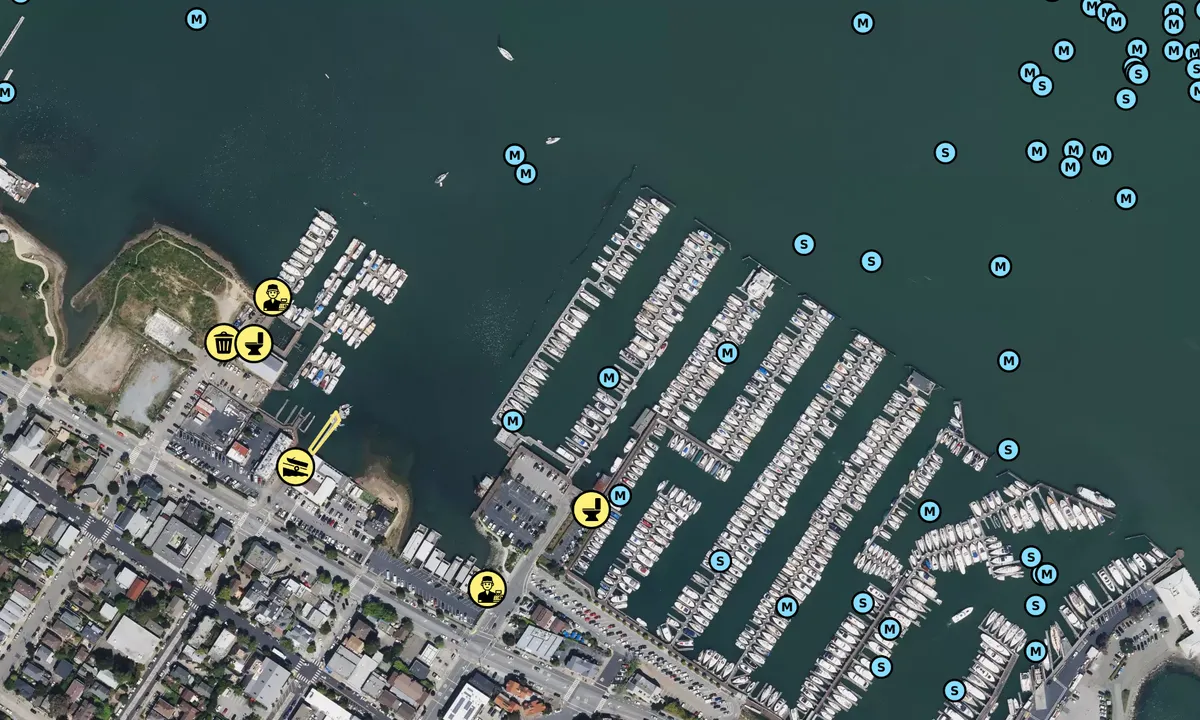 Satelite image of Pelican Yacht Harbor