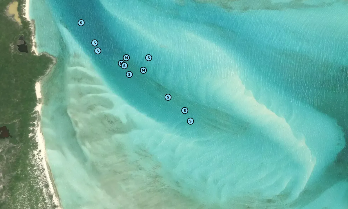 Satelite image of Pipe Cay East