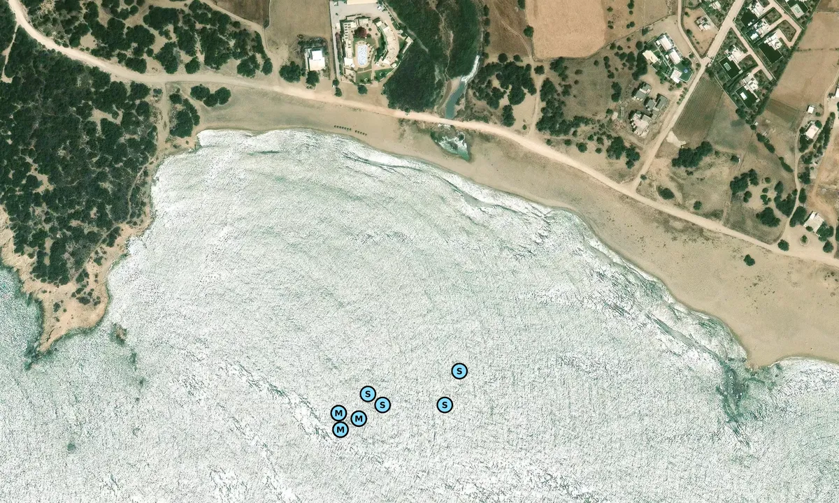Satelite image of Pirgaki Beach
