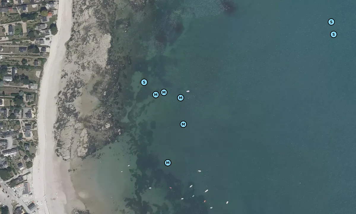 Satelite image of Plage de Kerbourgnec