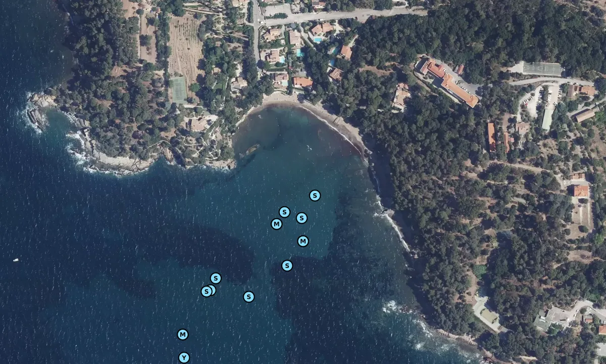 Satelite image of Plage des Bonettes