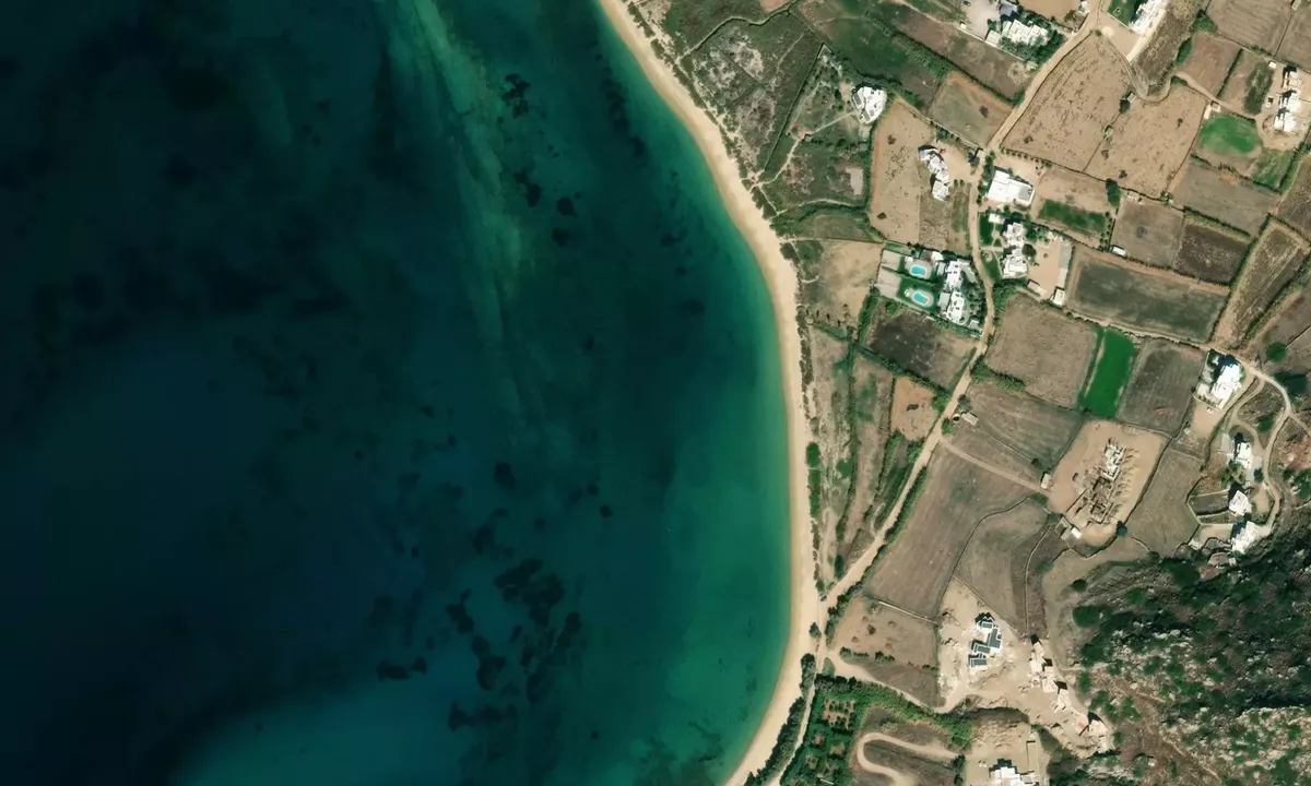 Satelite image of Plaka Beach