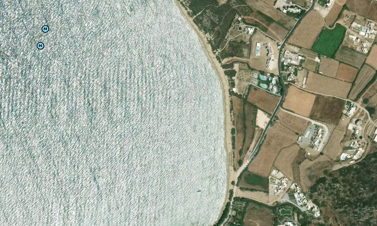 Satelite image of Plaka Beach