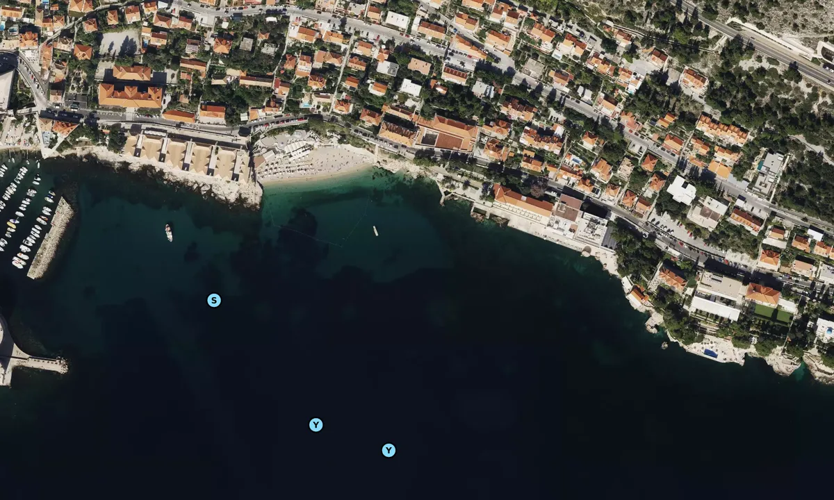 Satelite image of Plaža Banje