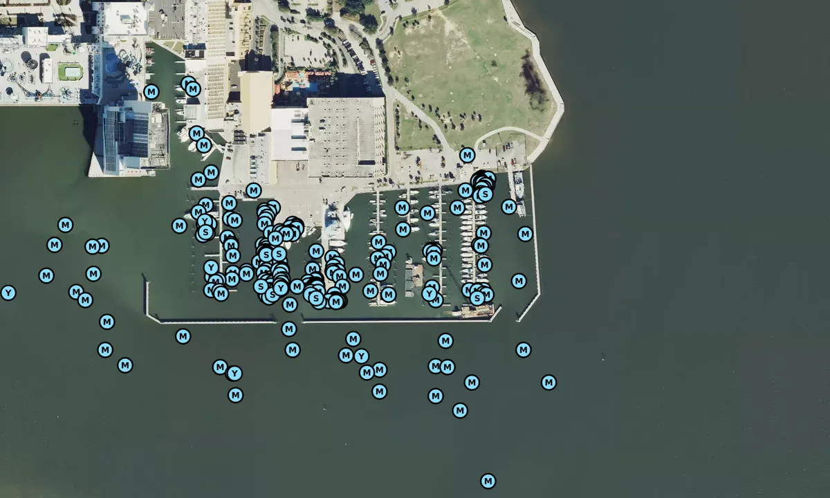 Satelite image of Point Cadet Marina - Biloxi
