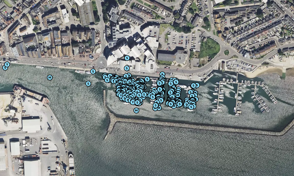 Satelite image of Poole Quay Boat Haven - Dorset
