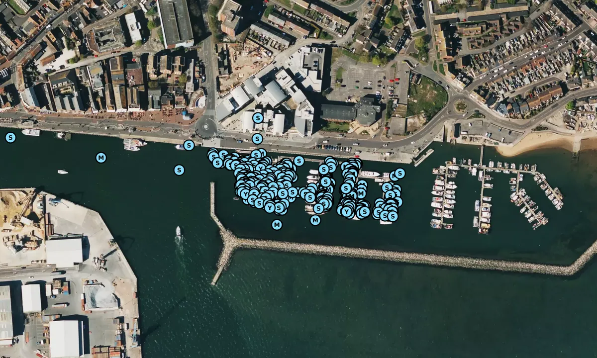 Satelite image of Poole Quay Boat Haven - Dorset