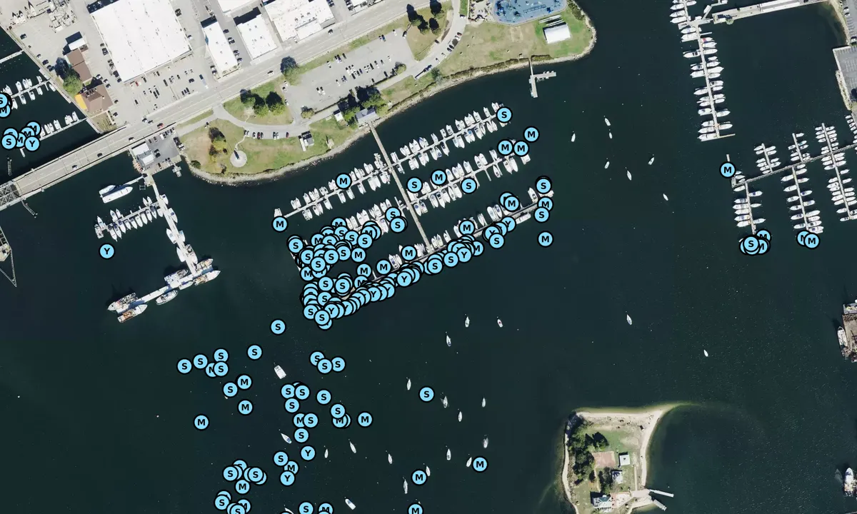 Satelite image of Pope's Island Marina - New Bedford