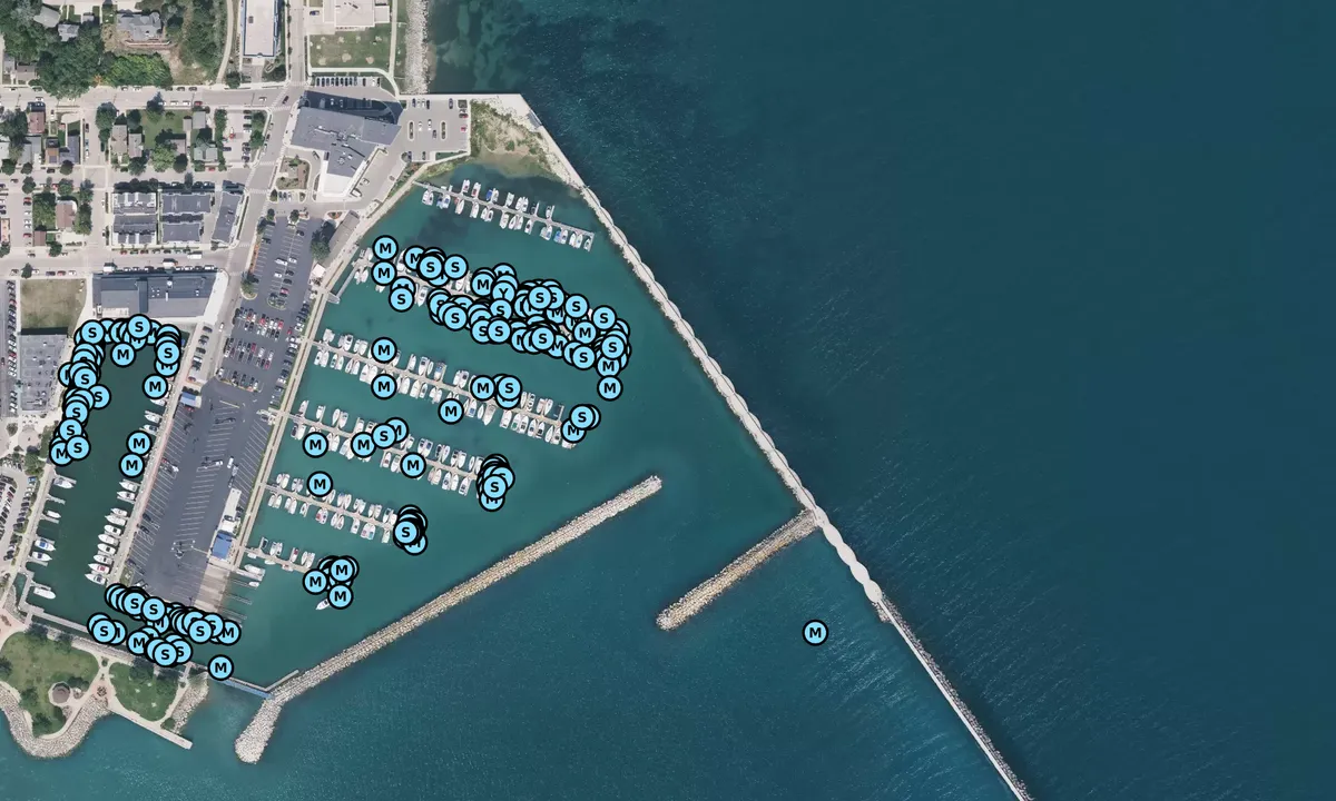 Satelite image of Port Washington Marina - Ozaukee