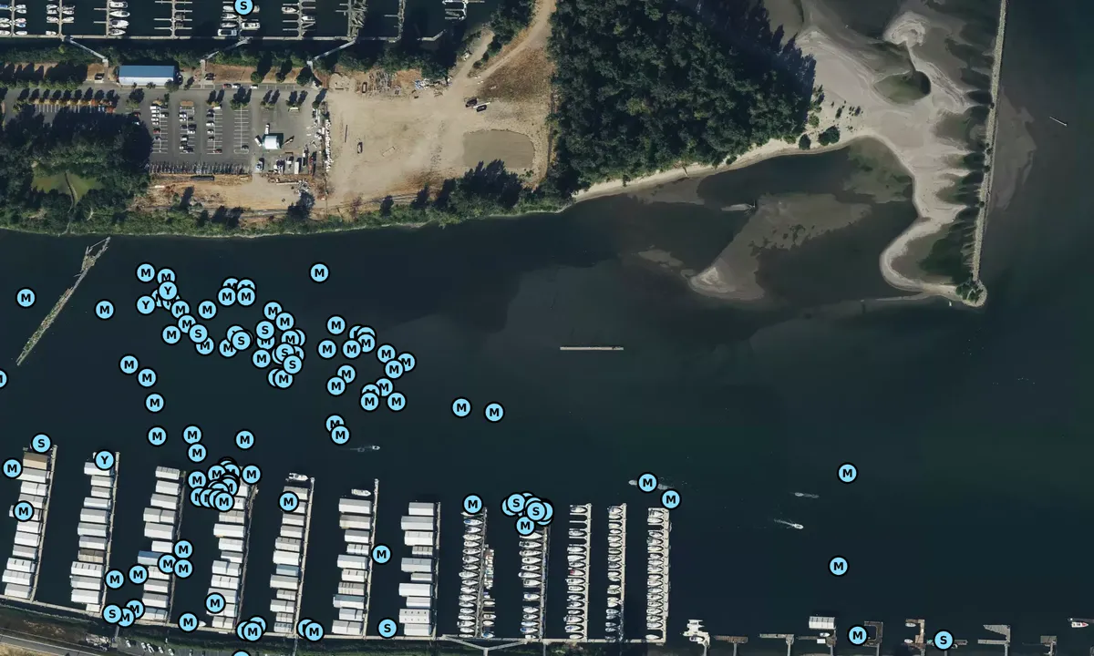 Satelite image of Portland Yacht Club Dock