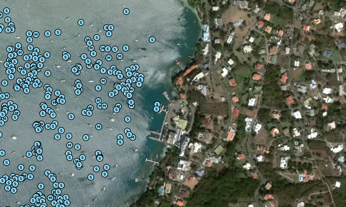 Satelite image of Prickly Bay Marina