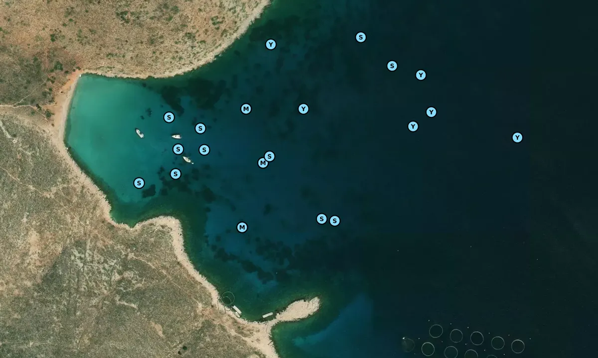 Satelite image of Pserimos Island, Vathy Bay