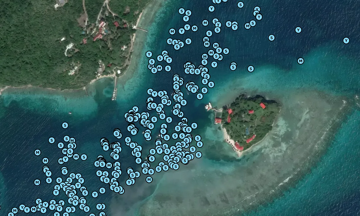 Satelite image of Pusser's Marina Cay