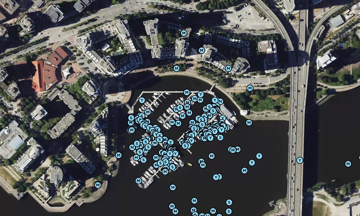 Satelite image of Quayside Marina - British Columbia