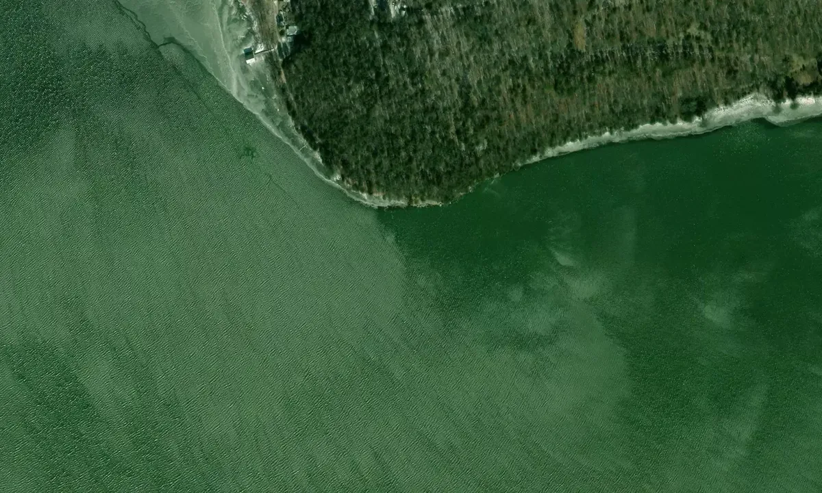 Satelite image of Raccoon Creek - Gorham's Bluff