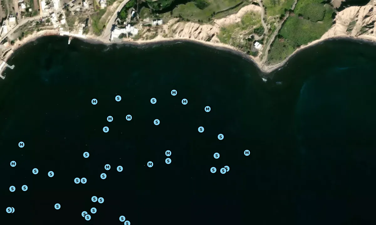 Satelite image of Red Beach