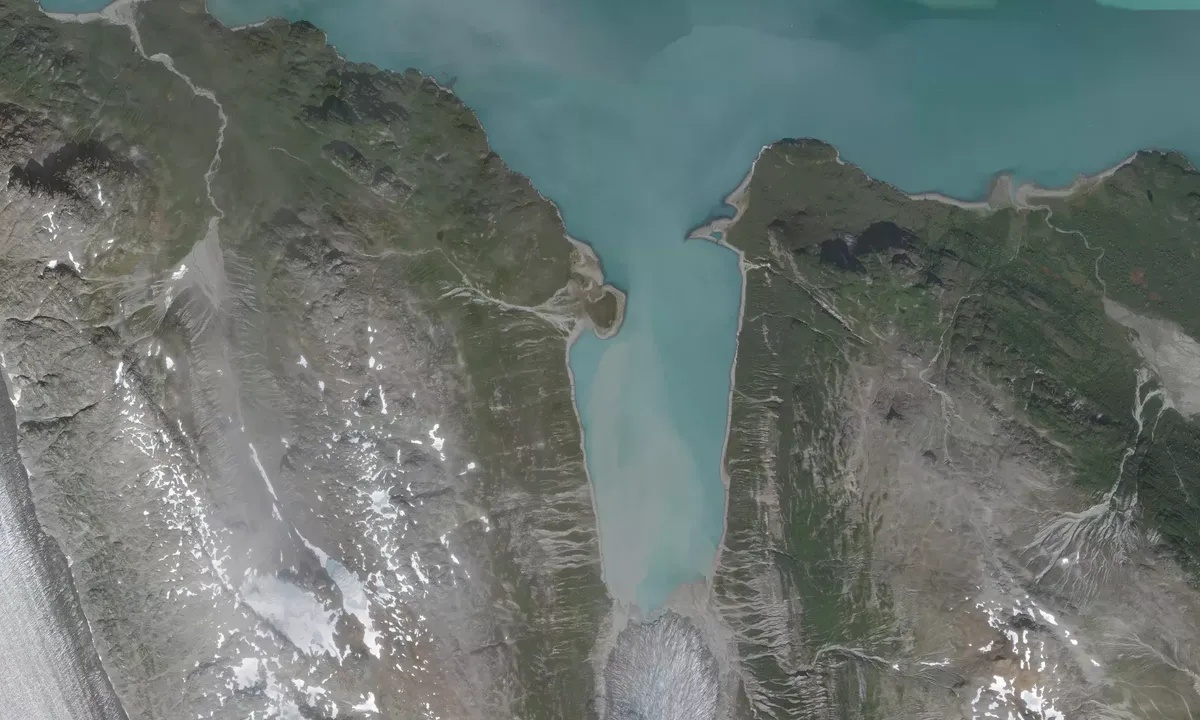 Flyfoto av Reid Inlet Northwest