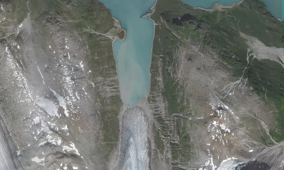 Flyfoto av Reid Inlet Southeast