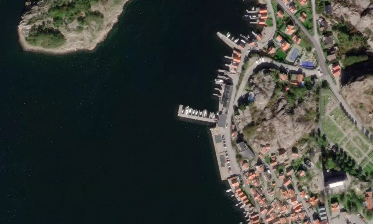 Flyfoto av Richters Gästhamn Fjällbacka