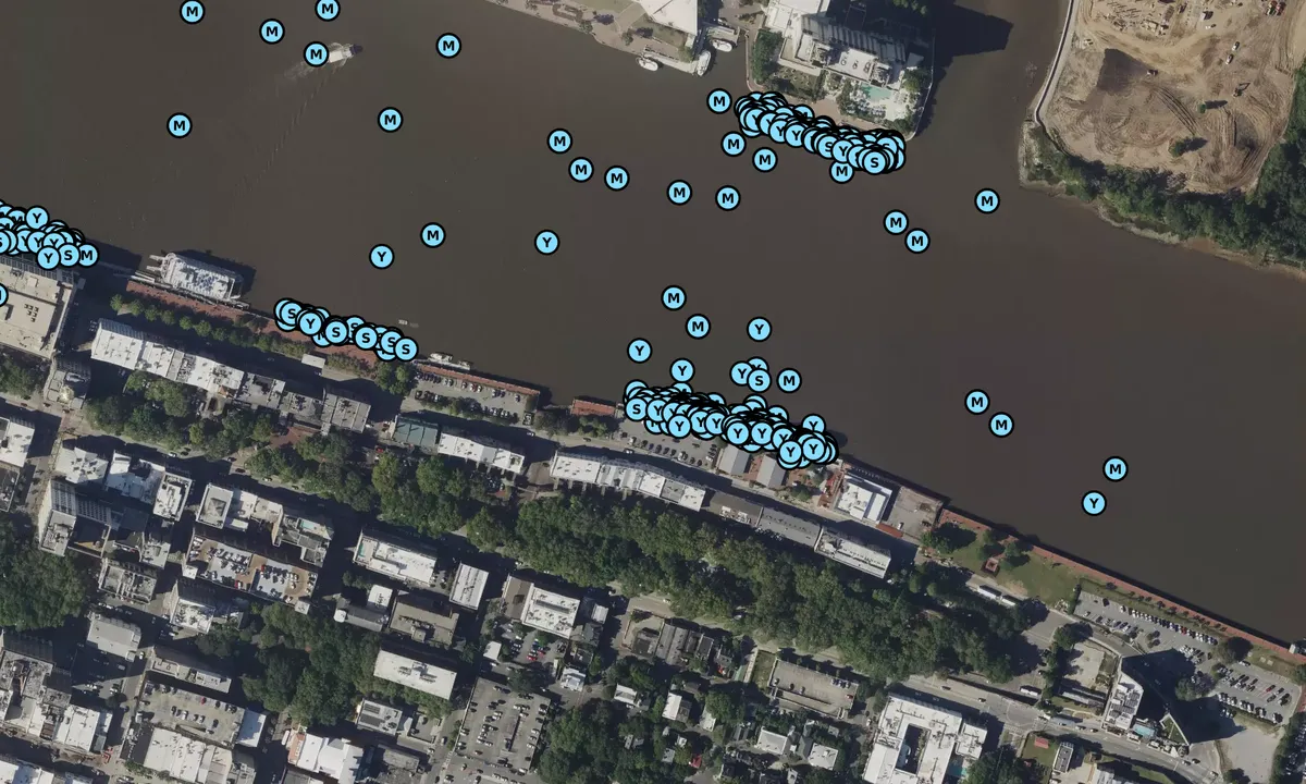 Satelite image of River Street Dock