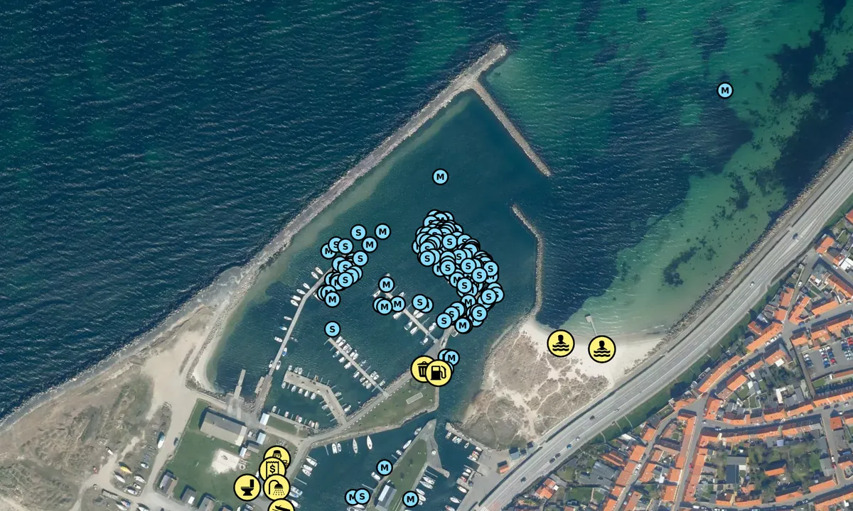 Satelite image of Rønne Lystbådehavn Nørrekås