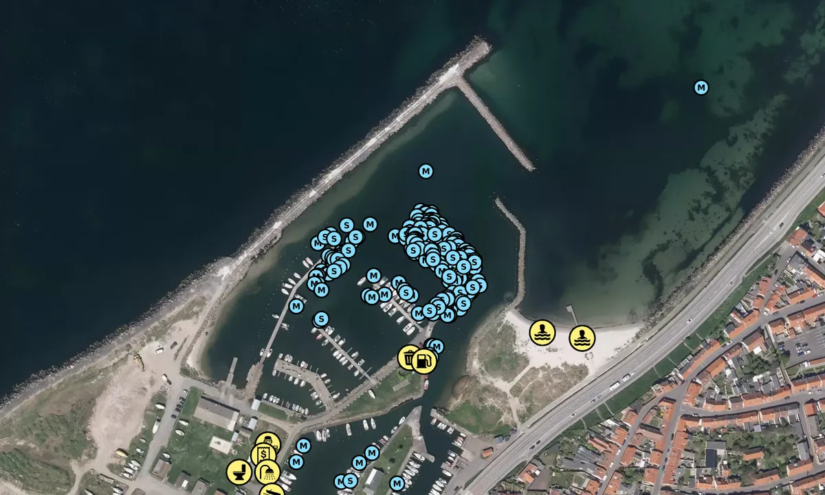 Satelite image of Rønne Lystbådehavn Nørrekås
