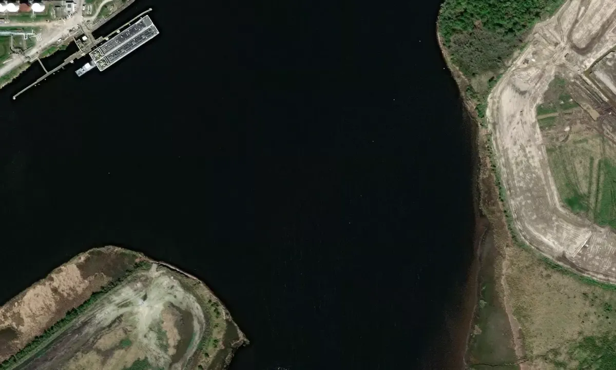 Satelite image of Rose Bluff Cutoff Basin