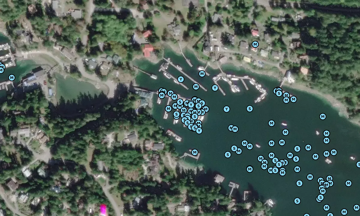 Satelite image of Royal Vancouver Yacht Club Outstation - Garden Bay