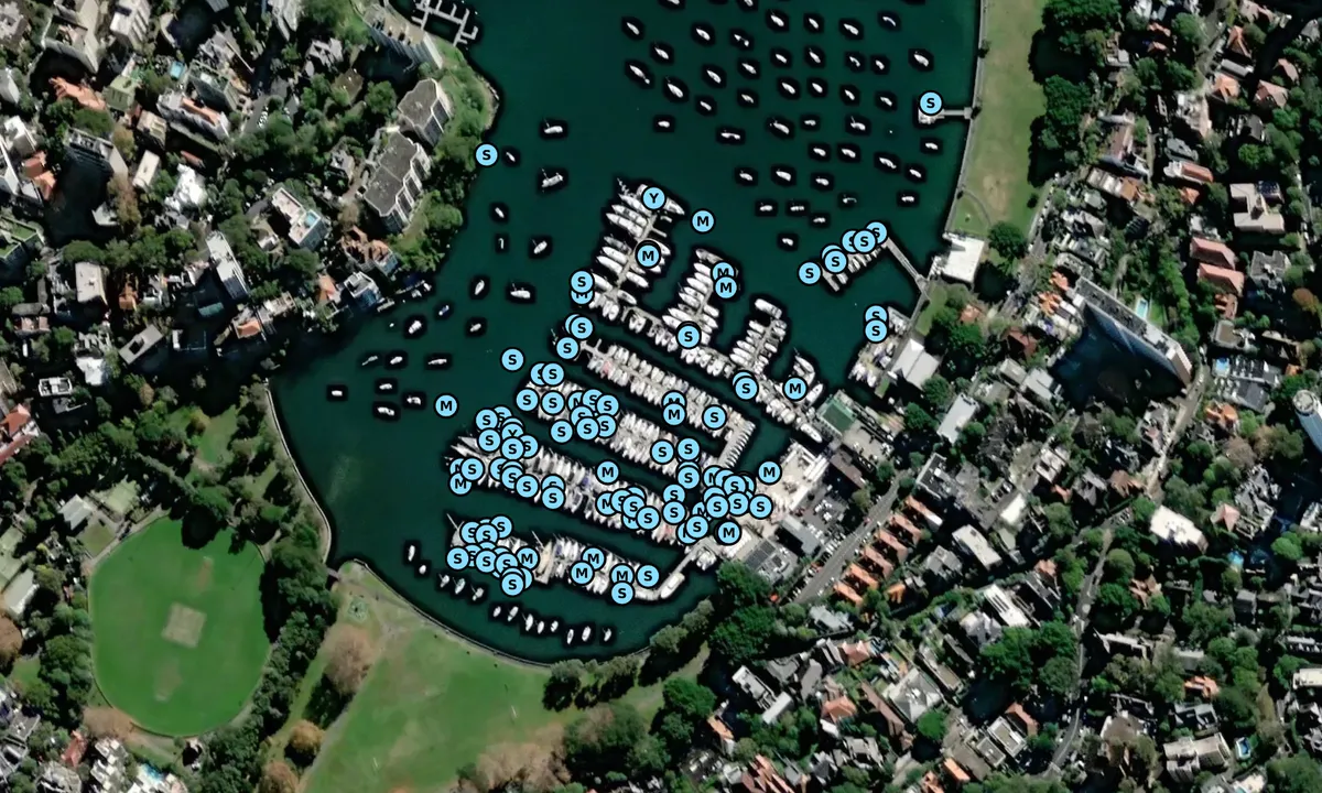 Satelite image of Rushcutters Bay