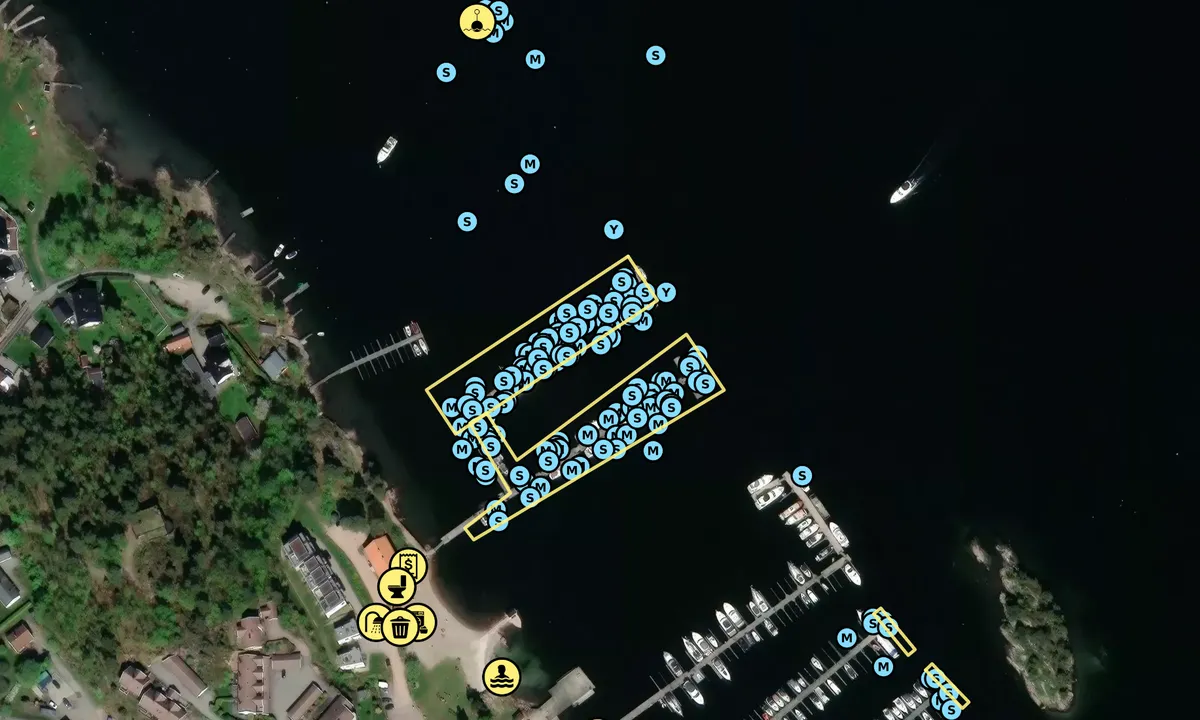 Satelite image of Sætre gjestehavn