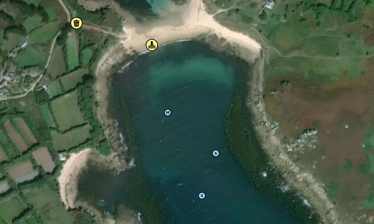 Satelite image of Saint Agnes, The Cove