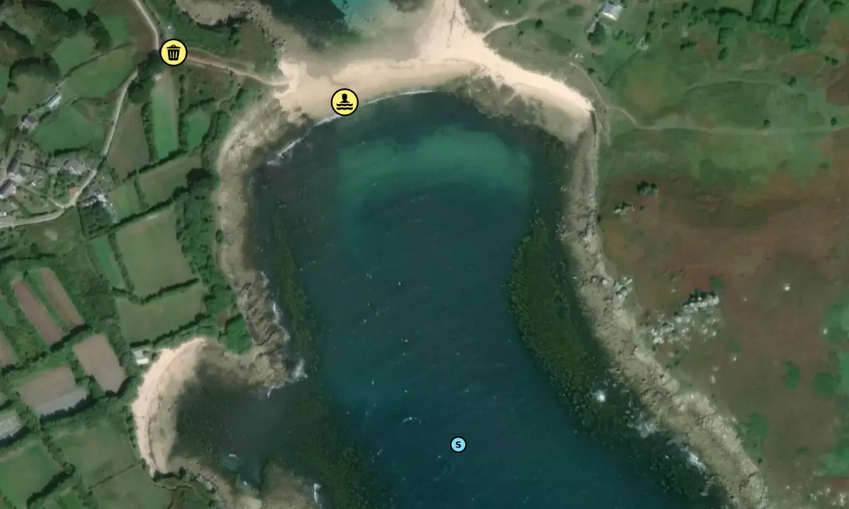 Satelite image of Saint Agnes, The Cove