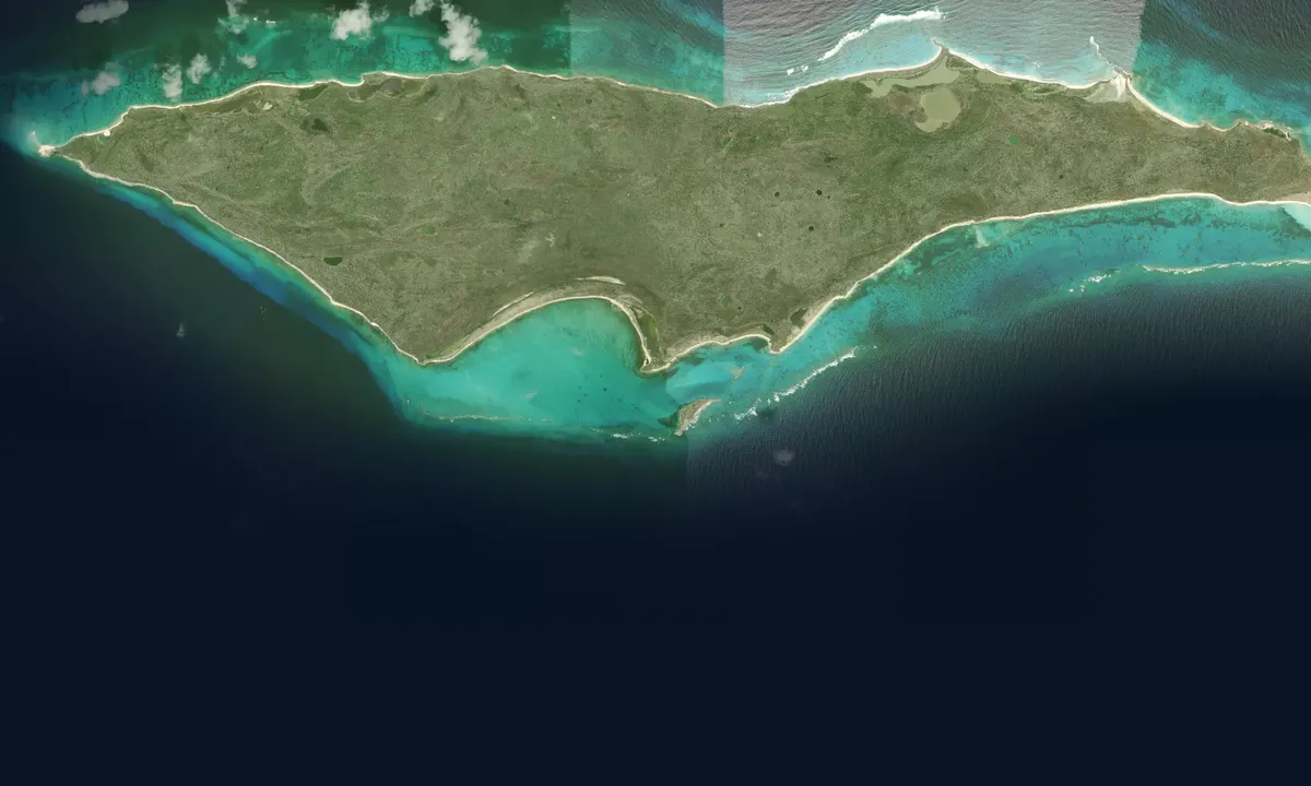 Flyfoto av Samana Cay