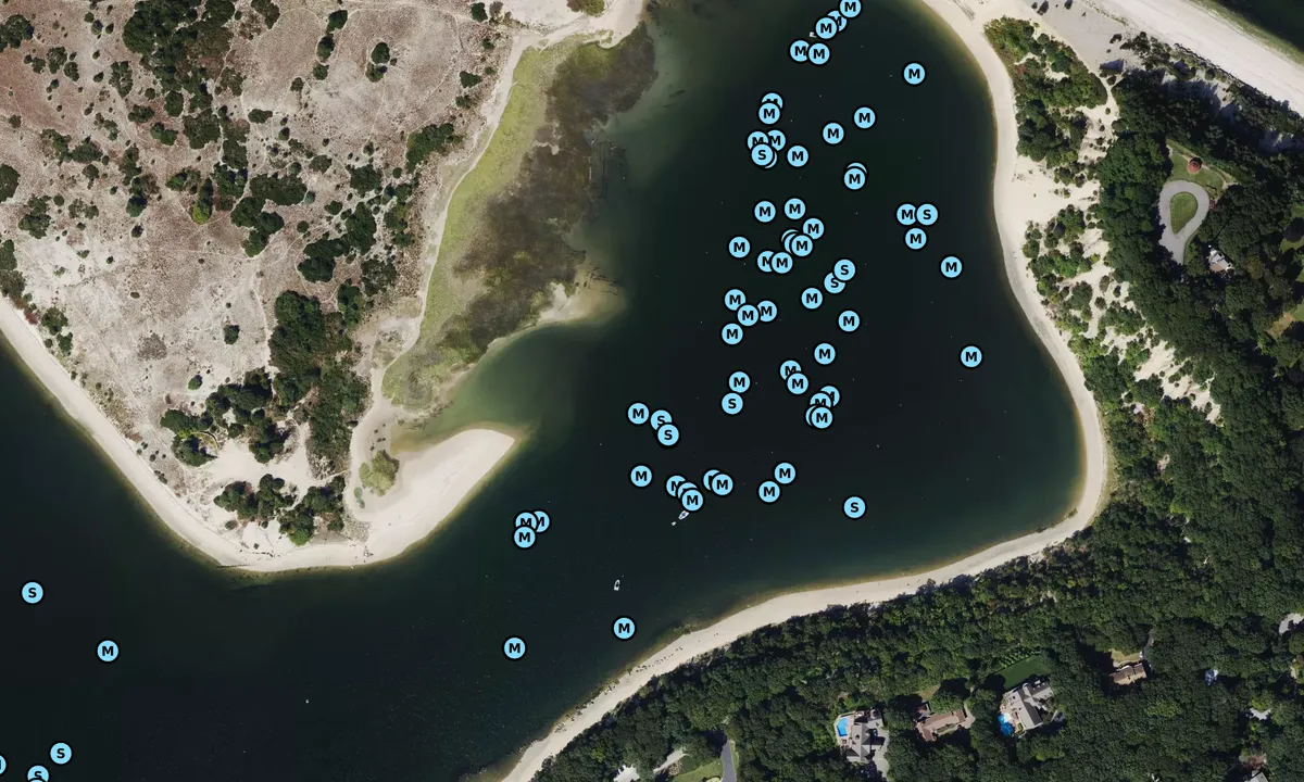 Satelite image of Sand Pit, aka Pirate's Cove.