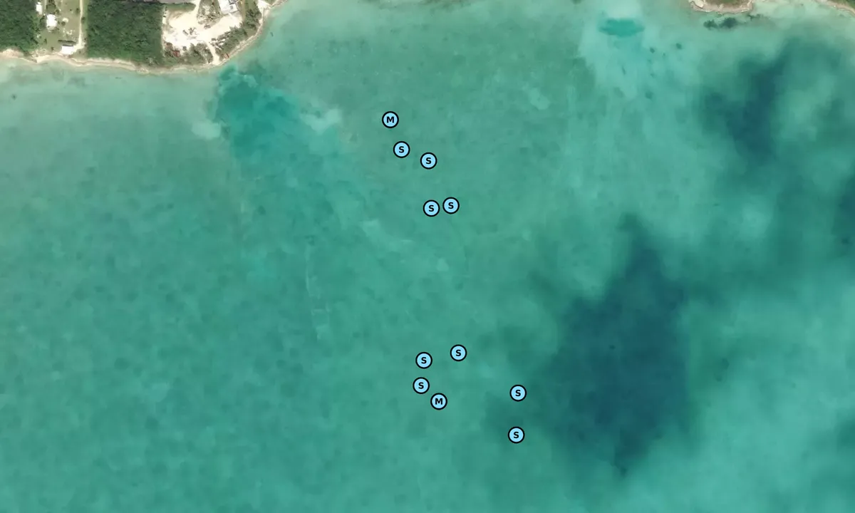 Satelite image of Sandbar Beach Bar and Grille anchorage