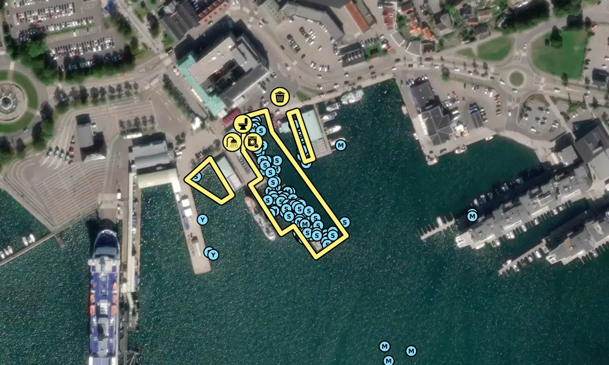 Satelite image of Sandefjord Gjestehavn