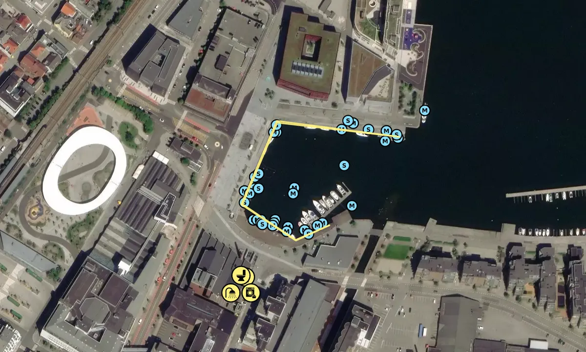 Satelite image of Sandnes Gjestehavn