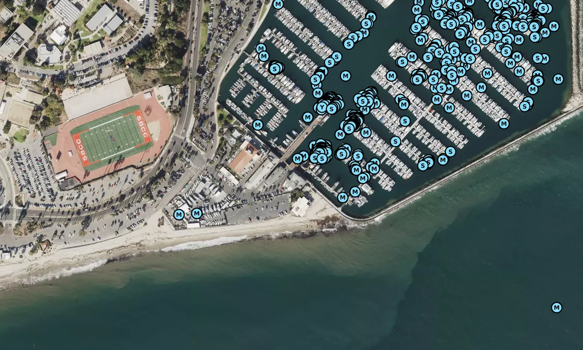 Satelite image of Santa Barbara Yacht Club - California