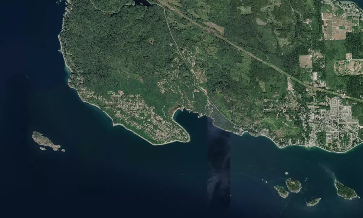 Flyfoto av Sargeant Bay