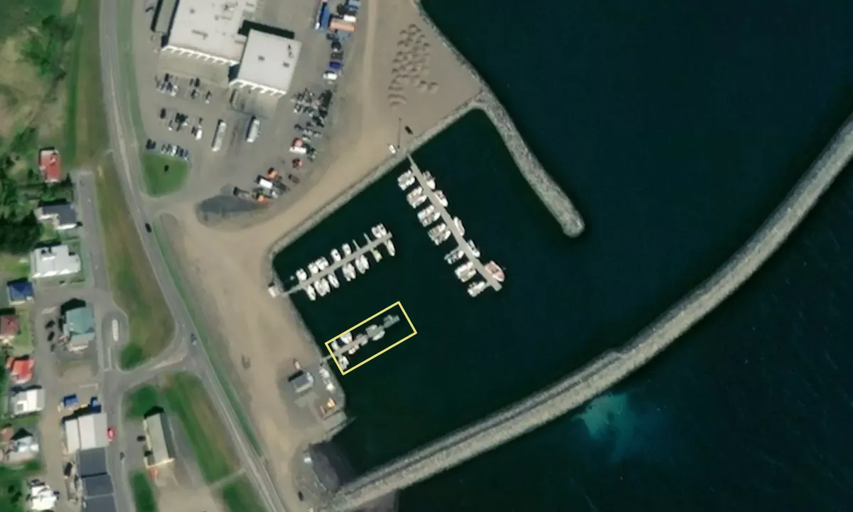 Satelite image of Sauðárkrókur